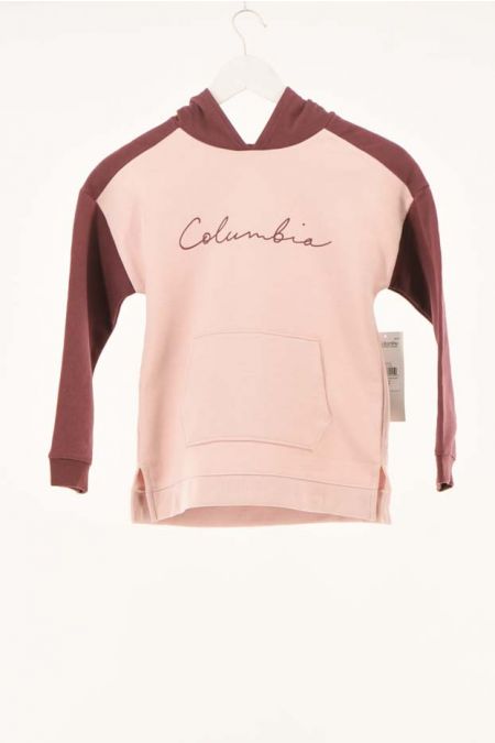 Hanorac nou Columbia cu model bicromatic si buzunar tip marsupiu, fete