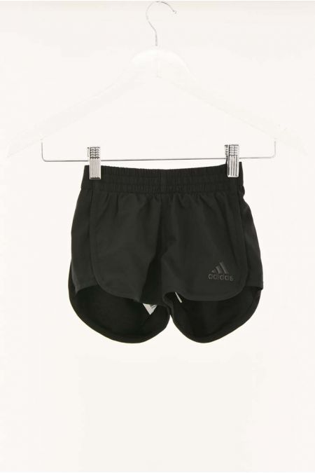 Pantaloni scurti Adidas cu talie elastica si logo cauciucat, fete