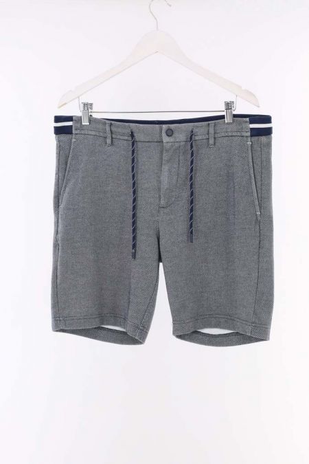 Pantaloni scurti Zara cu talie elastica si snur albastru, barbati