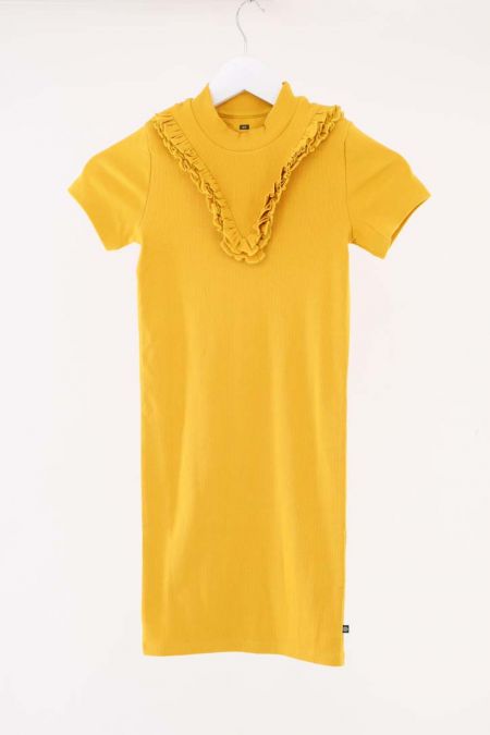 Rochie WE model reiat si cu aplicatii valurite, fete