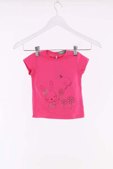 Tricou United Colors of Benetton cu imprimeu iepure, fete