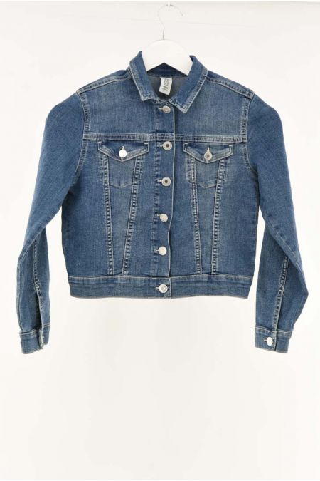 Jacheta H&M din denim cu buzunare false, fete
