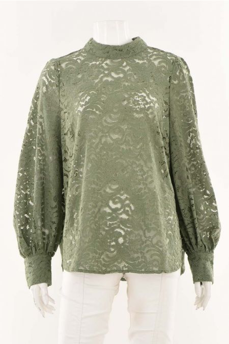 Camasa H&M cu aspect semitransparent, perforatii si guler mediu, dama