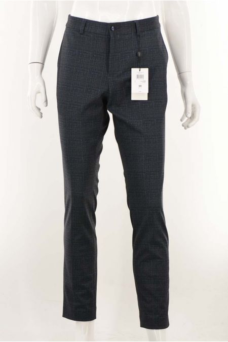 Pantaloni eleganti WE cu croiala dreapta si imprimeu in carouri, barbati