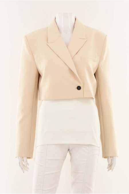 Sacou nou Zara crop cu buzunar decorativ, dama