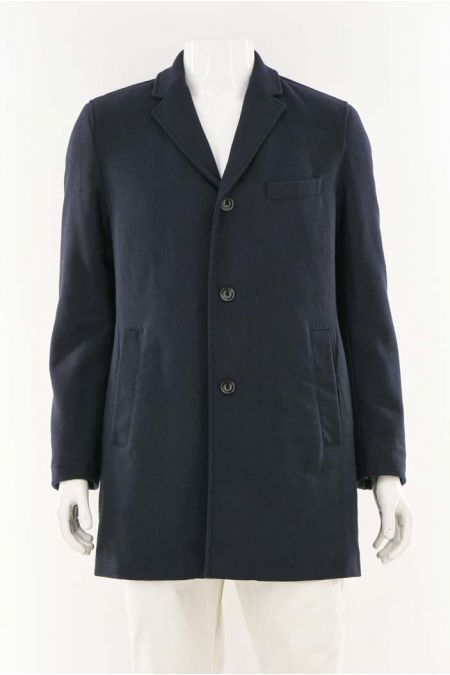 Palton s.Oliver cu decoleu in V si imprimeu monocromatic, barbati