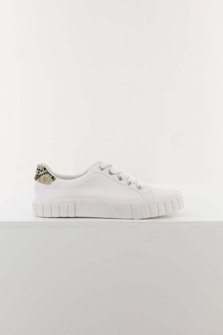 Pantofi Bershka model cu platforma si insertii de reptila, dama