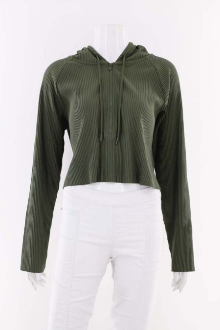 Bluza H&M model cromatic cu gluga atasata si snur ajustabil, dama