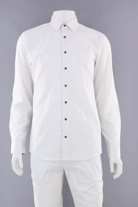 Camasa Eterna model monocromatic si guler cu imprimeu interior, barbati