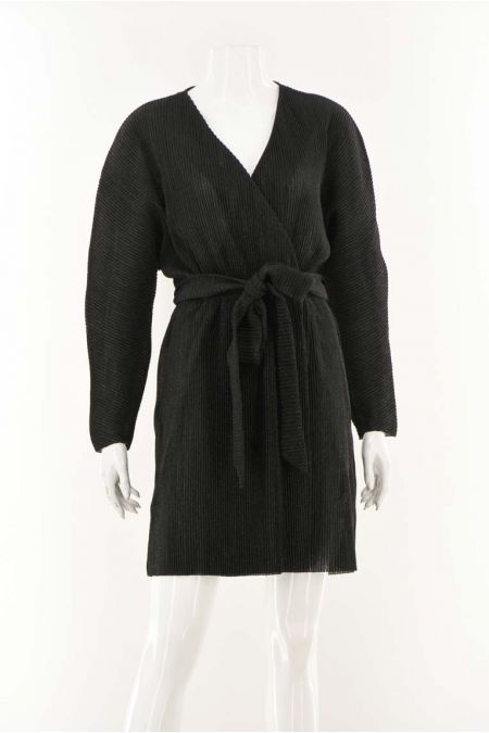 Rochie H&M model plisat cu decolteu in V, talie ajustabila, dama 