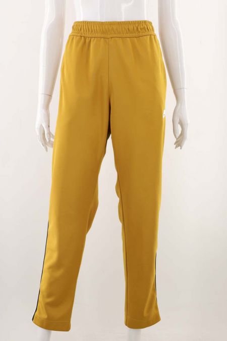 Pantaloni Nike cu imprimeu logo minimalist si dungi laterale, dama