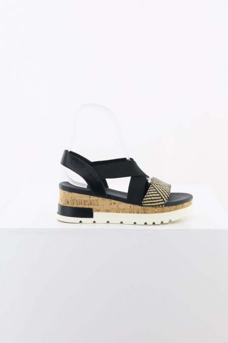 Sandale Graceland model cu platforma si insertii cu aspect natural, dama 