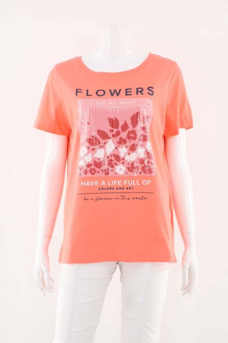 Tricou Street One model inscriptionat cu  paiete aplicate, dama