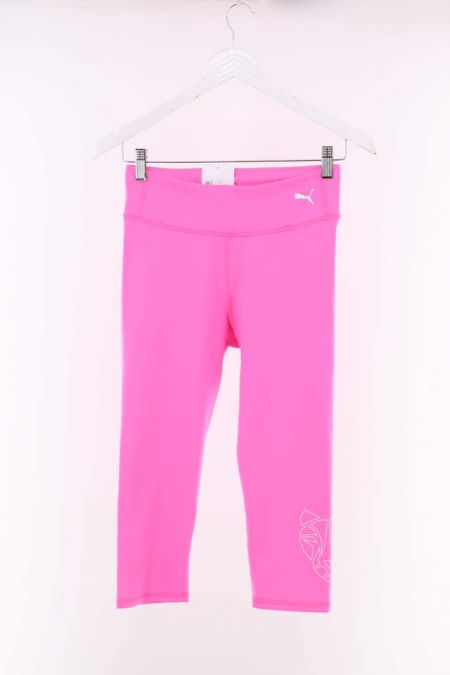 Pantaloni Puma cu imprimeu grafic si lungime trei sferturi, fete