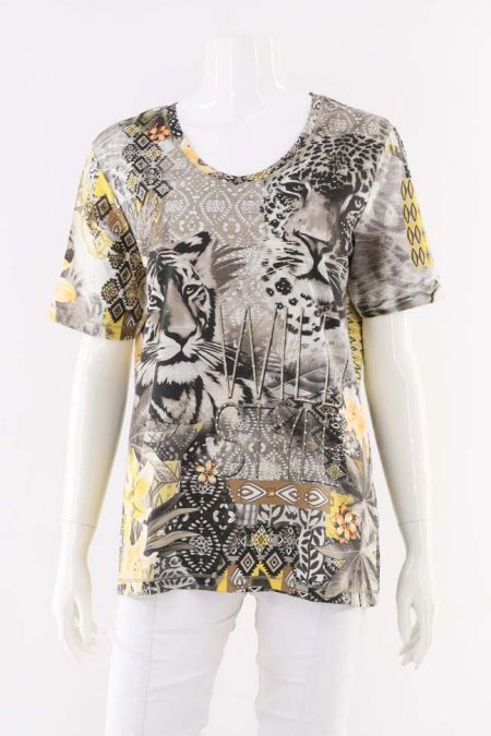 Tricou Canda by C&A model cu imprimeu multicolor, dama 