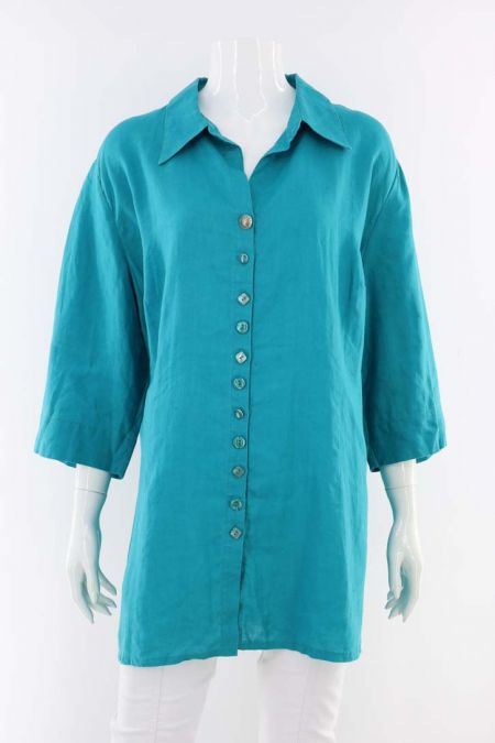 Camasa Ulla Popken model cu pernite la umeri si nasturi decorativi, dama