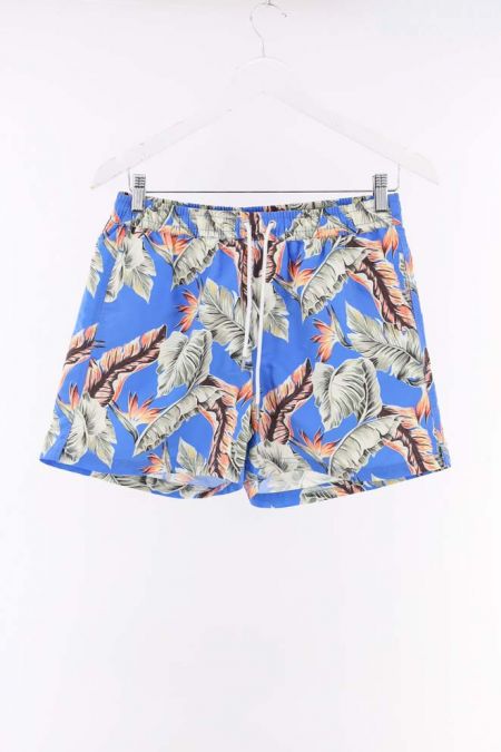 Sort de baie Mango model cu imprimeu frunze si buzunar ascuns, barbati