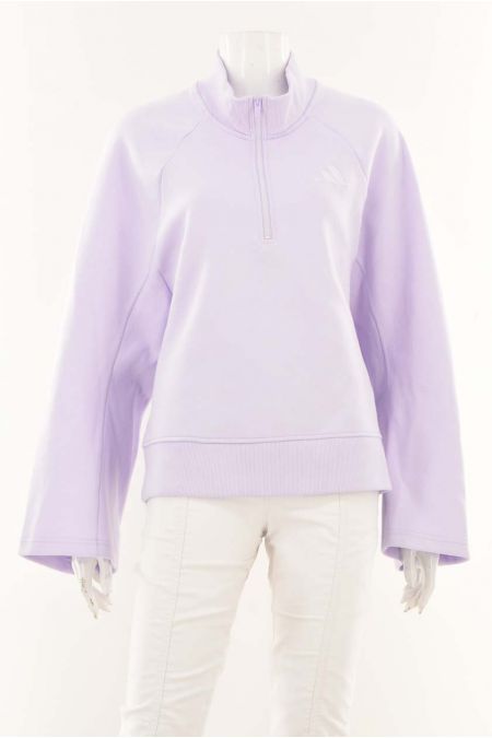 Bluza Adidas model cu guler inalt si fermoar scurt, dama 