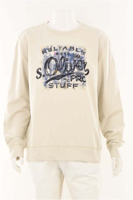 Hanorac S.Oliver cu logo inscriptionat cu mansete elastice, barbati