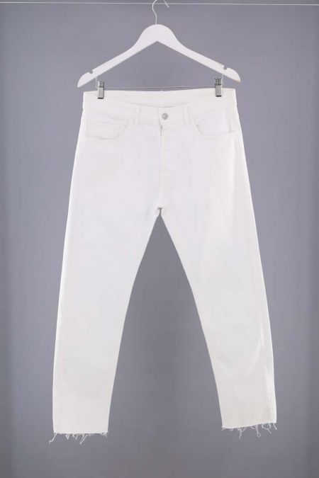 Pantaloni Zara cu terminatie nefinisata cu inchidere cu nasturi, dama