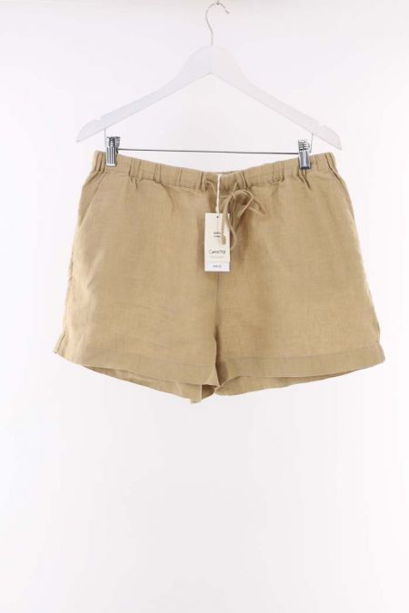 Pantaloni scurti Mango din in cu talie elastica , dama