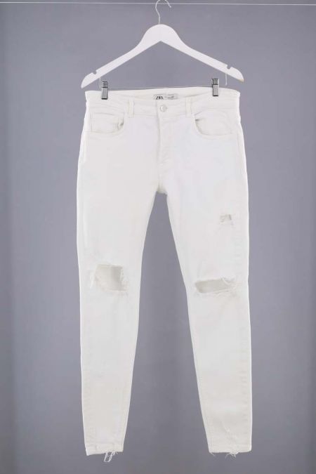 Pantaloni Zara model monocromatic cu decupaje, dama