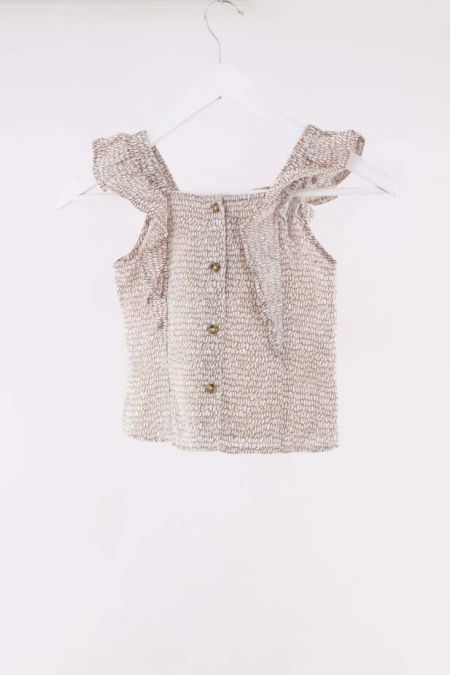 Maiou United Colors Of Benetton cu bretele valurite si imprimeu grafic, fete