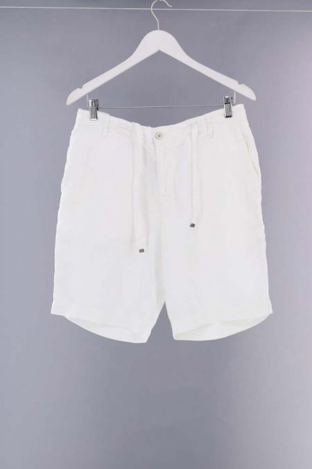 Pantaloni scurti Hugo Boss din in si talie cu snur, barbati