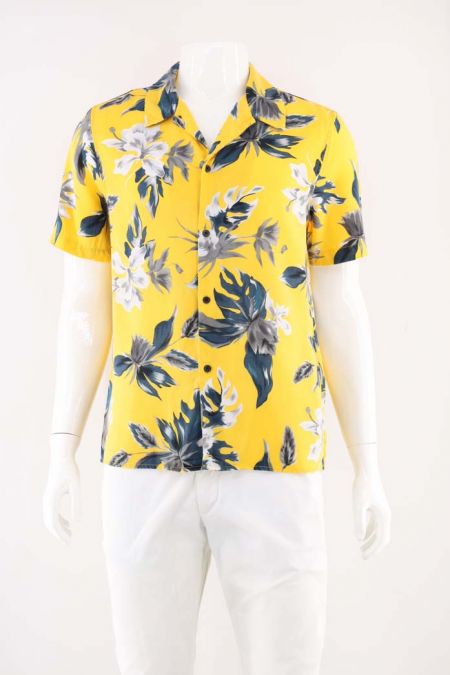 Camasa H&M croiala lejera si imprimeu floral, barbati