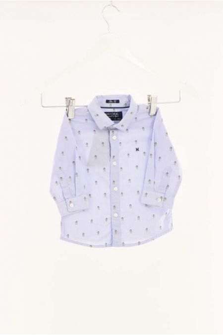 Camasa Mayoral model cu imprimeu grafic din bumbac 100%, copii