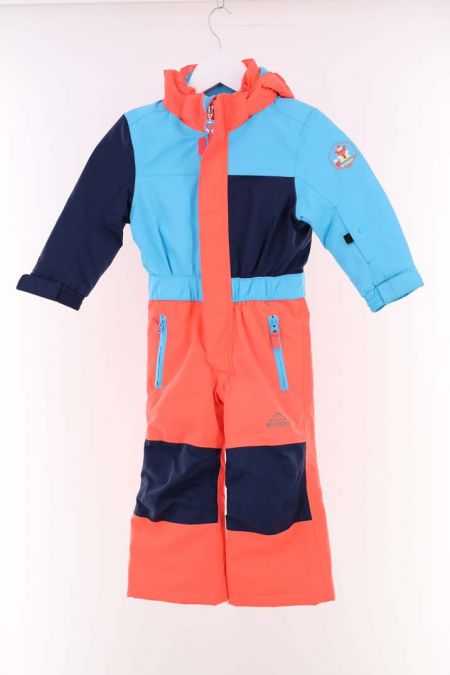 Salopeta McKinley model multicolor cu gluga fixa, fete