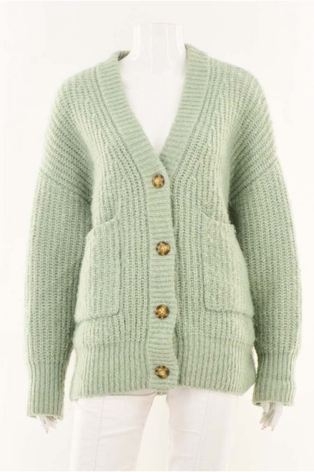 Pulover Zara model crosetat cu inchidere cu nasturi, dama