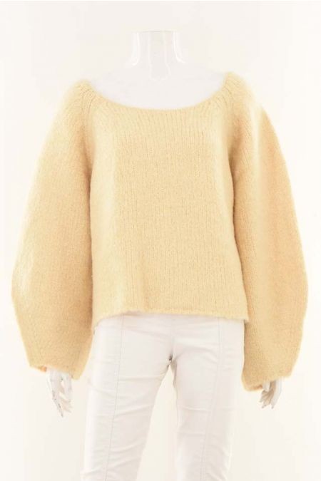 Pulover Zara model cu aspect brodat si maneci cazute, dama 