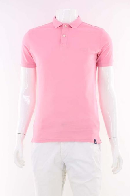 Tricou Superdry cu logo minimalist si guler ascutit, barbati