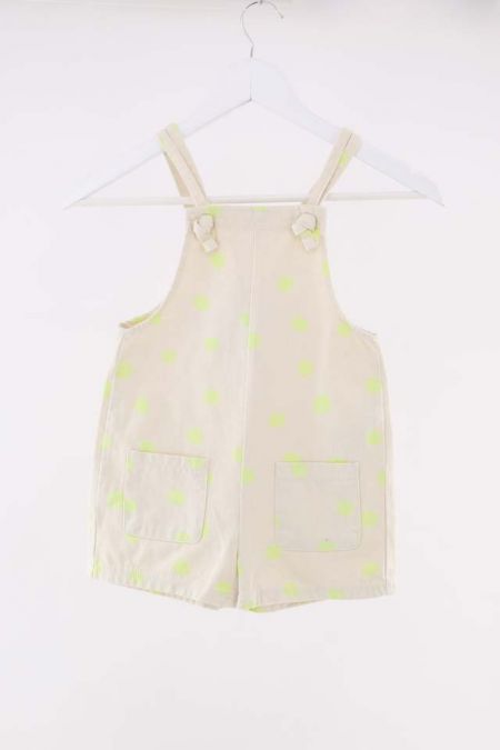 Salopeta Zara cu imprimeu cu buline si buzunare evidentiate, fete